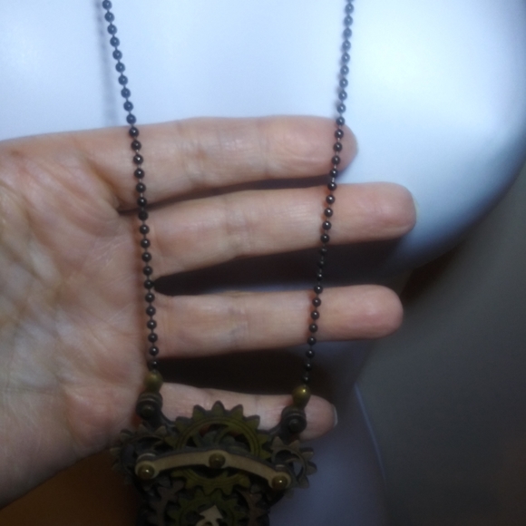 3/$18 Steampunk Hand Crafted Wooden Clockwork Style Pendant Necklace - Picture 5 of 7